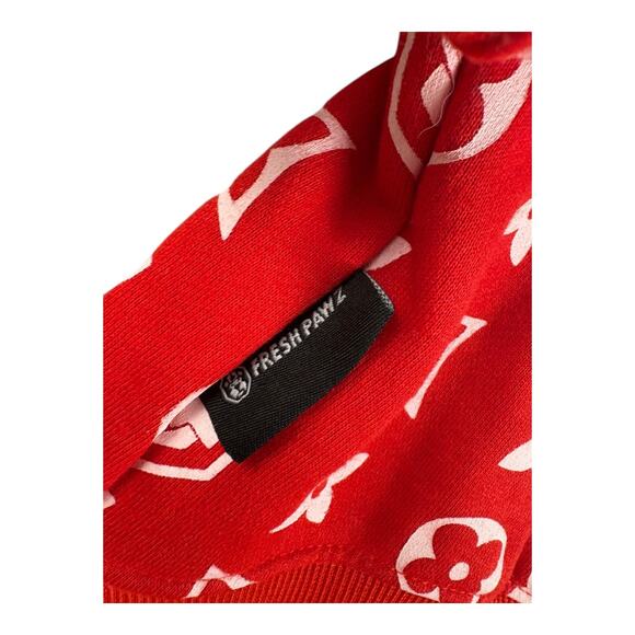 FRESH PAWZ Monogram Hype Red Dog Hoodie Size 2XL - Picture 9 of 9
